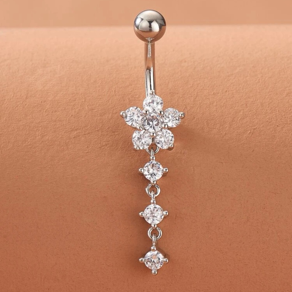 Dangle Rhinestone Bellybutton Ring